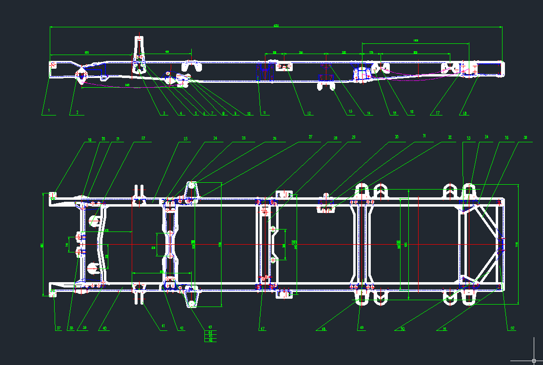 低速载货汽车车架及悬架系统设计（只有CAD图纸）