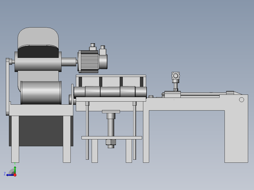 滚筒与滚筒轴装配右视图