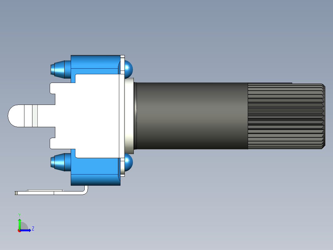 带白色指示线的绝缘轴电位计9mm左视图