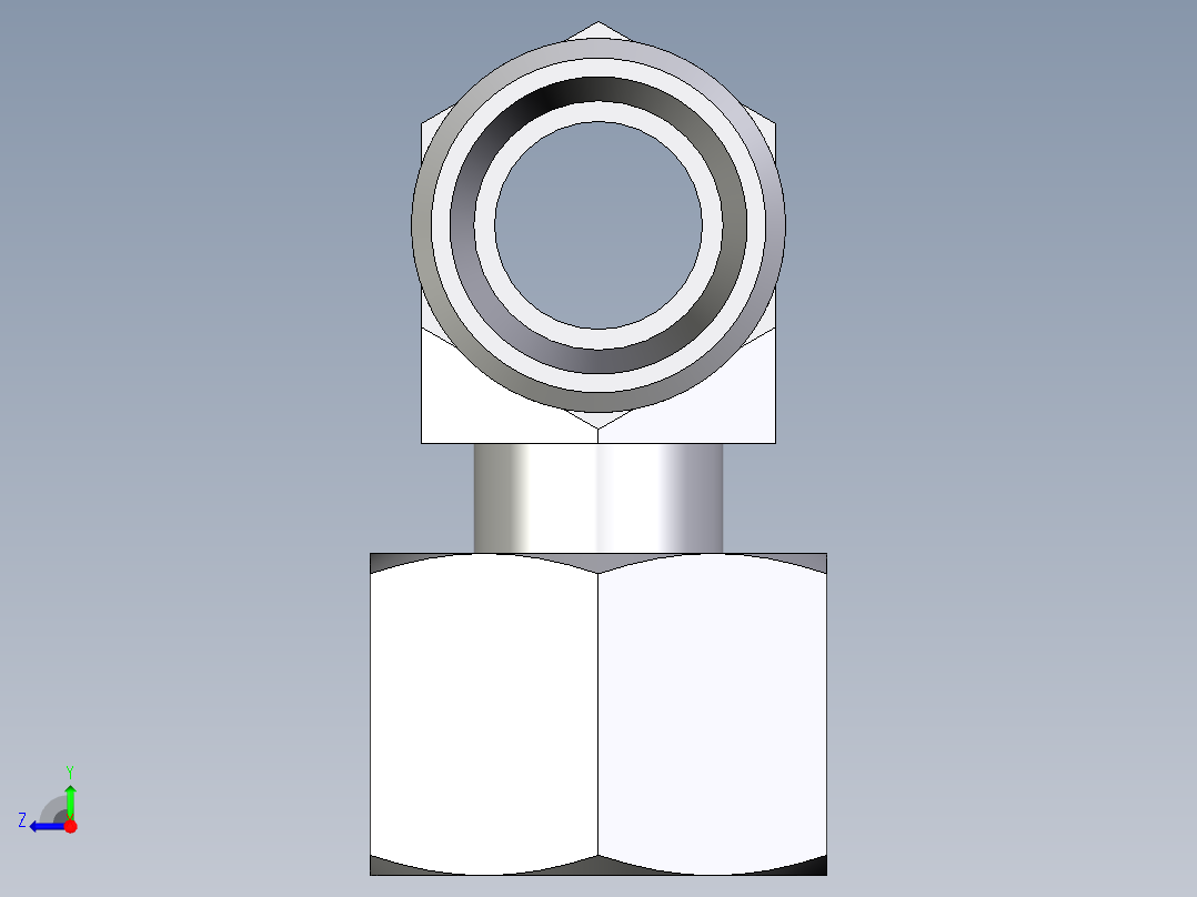 卡套式工业通用硬管接头EO_Standpipe_branch_tee_EVT12LOMD71右视图