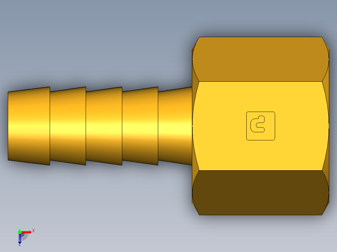 倒齿式工业管接头Hose Barb to Female Pipe 126HBL-6-6俯视图