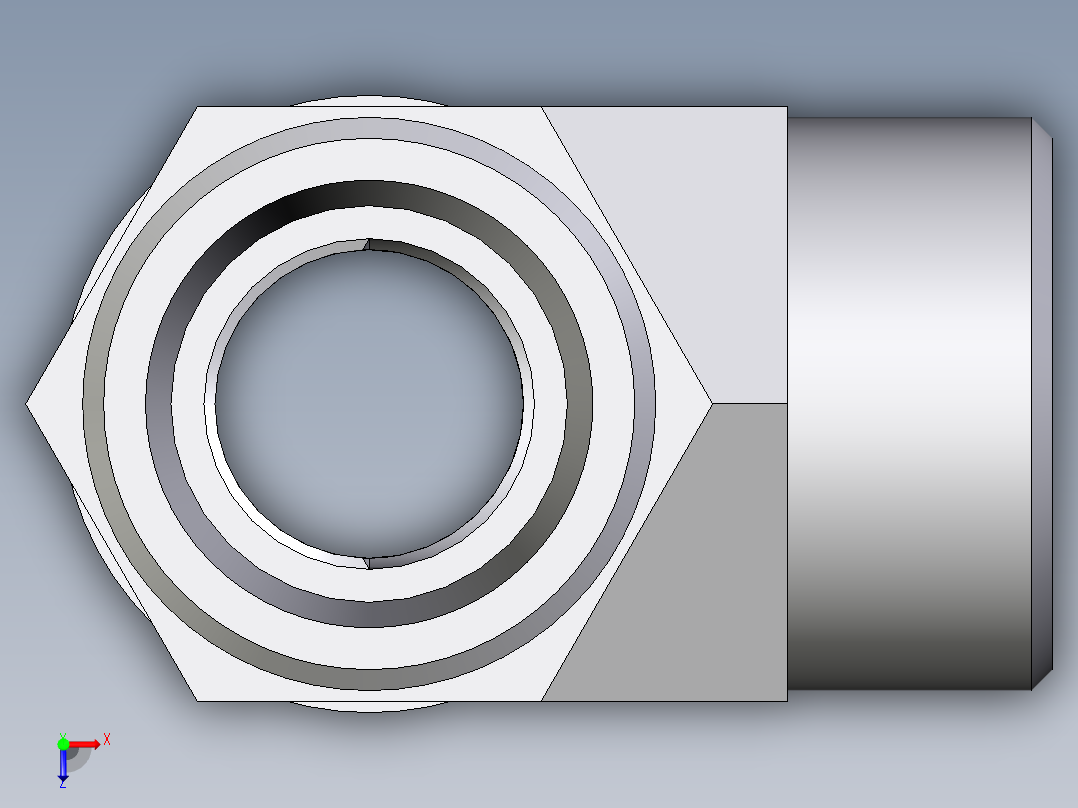 卡套式工业通用硬管接头EO_Adjustable_locknut_run_tee_LEE18LMOROMDCF俯视图