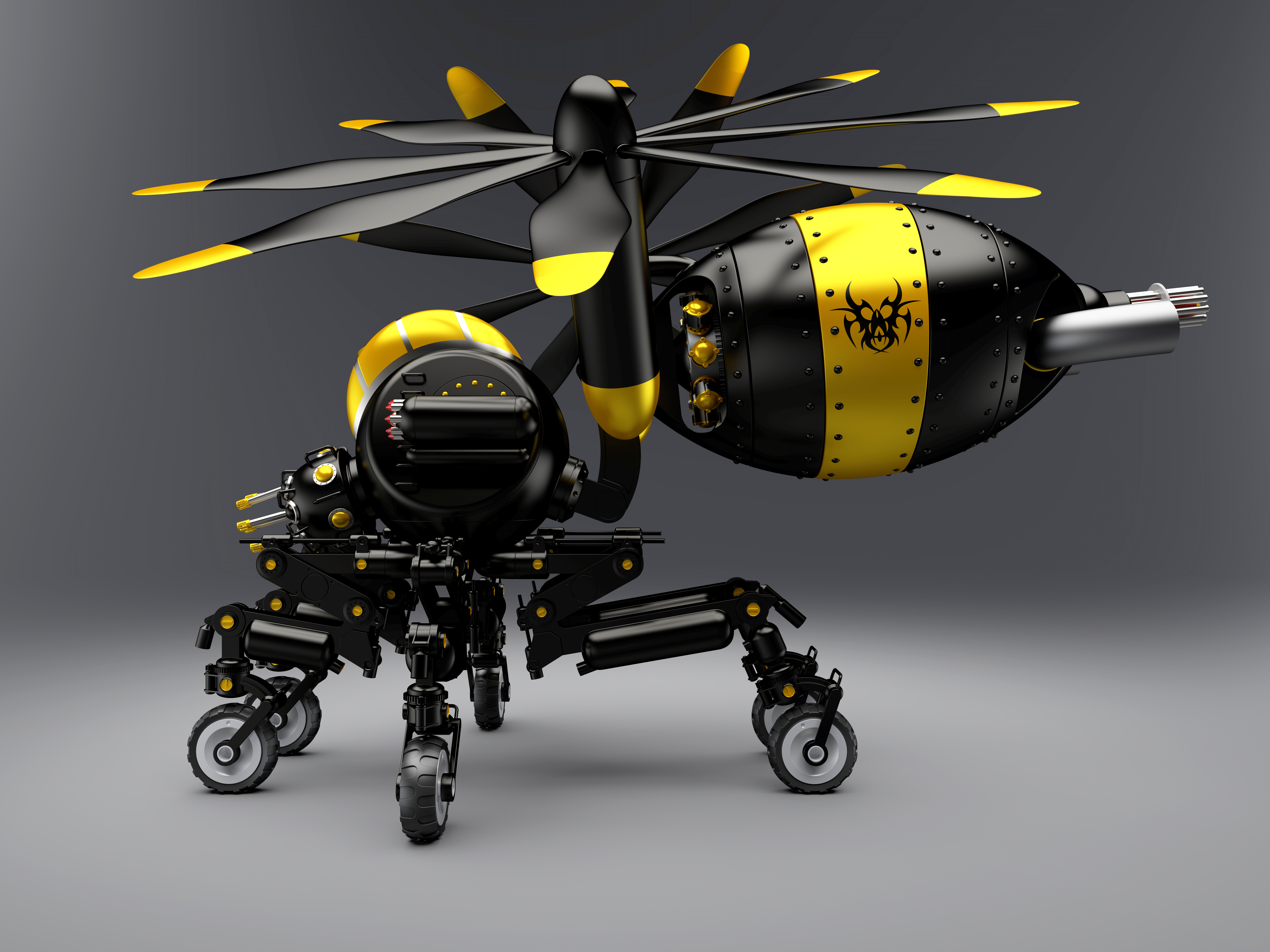 黄蜂无人机造型3D模型图纸 STEP格式