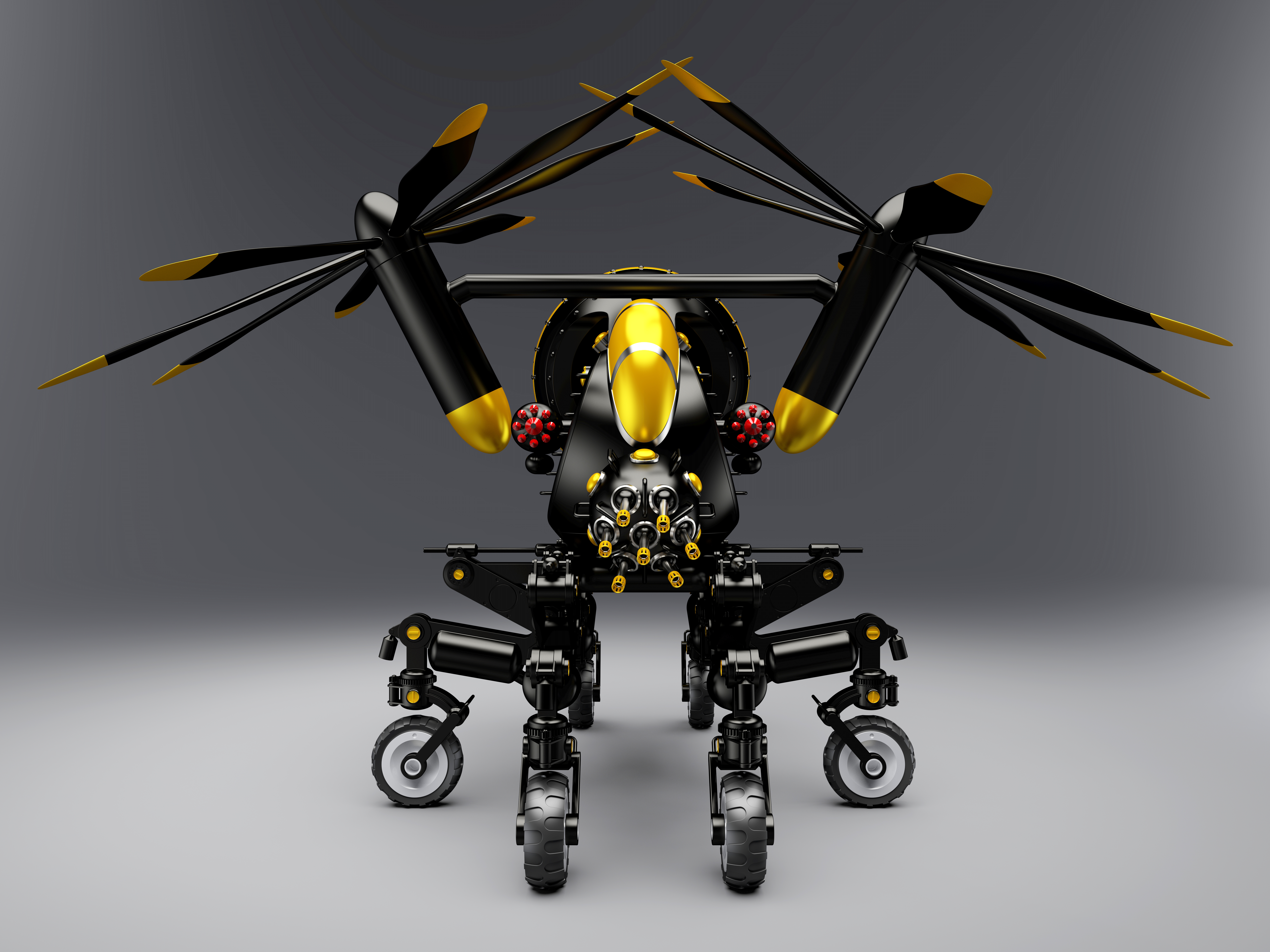 黄蜂无人机造型3D模型图纸 STEP格式