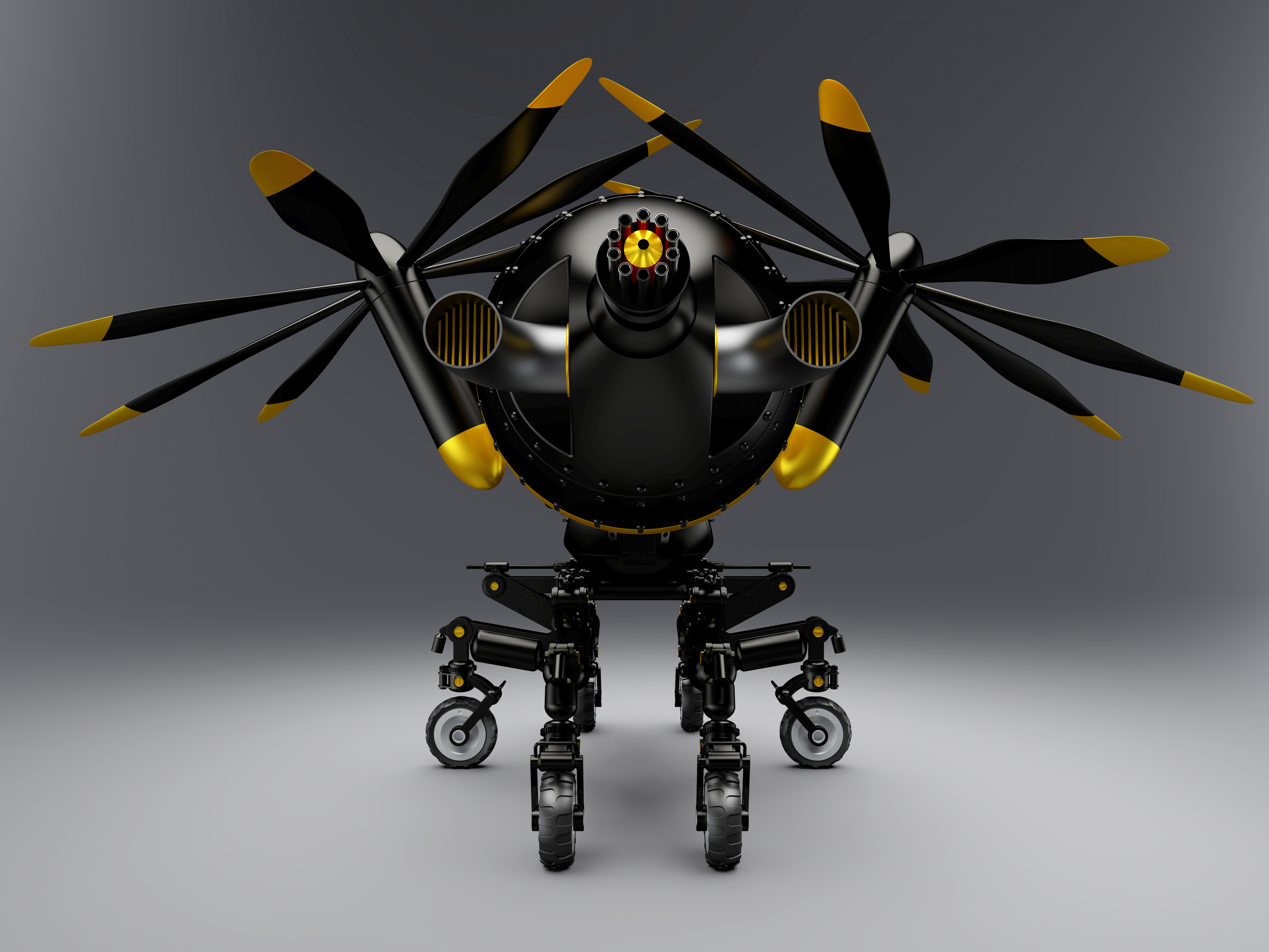 黄蜂无人机造型3D模型图纸 STEP格式