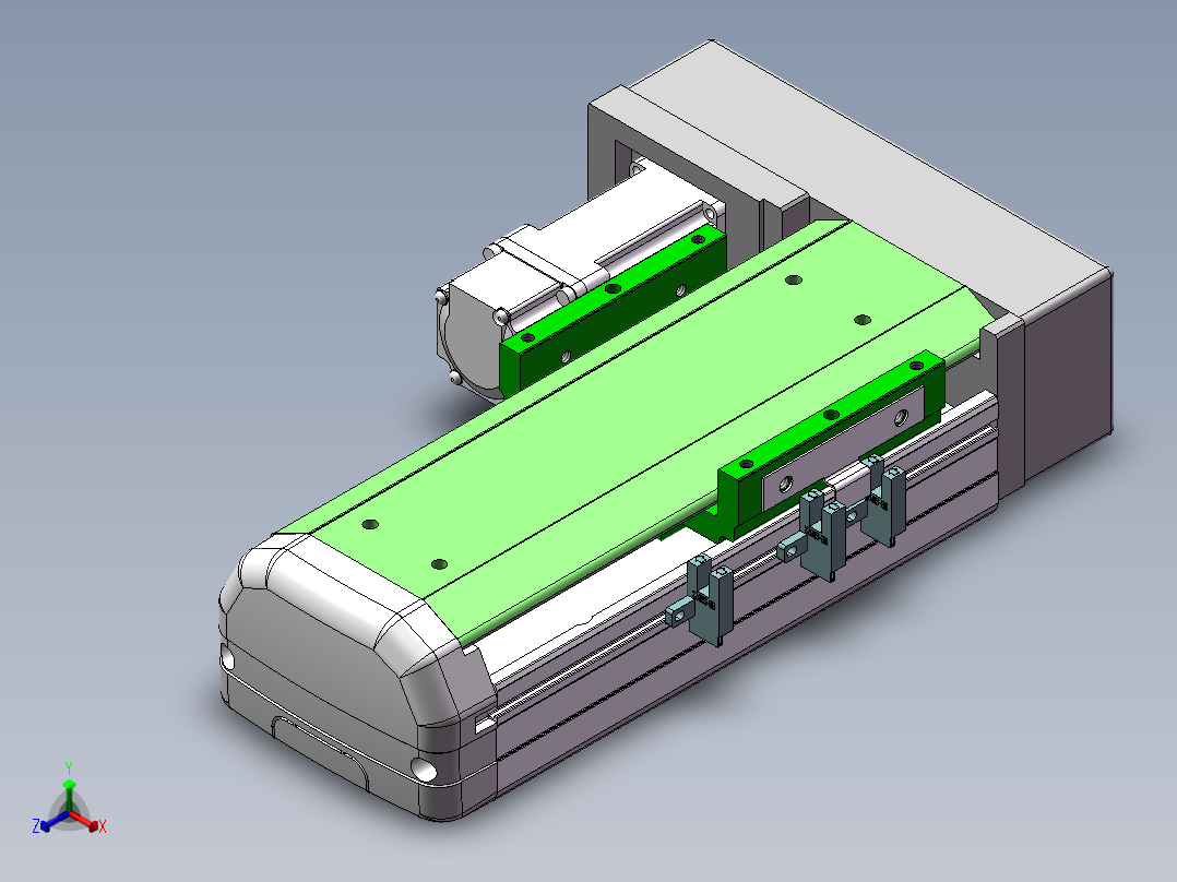MTH丝杆半封闭模组MTH12-BL-P100W正等轴测图