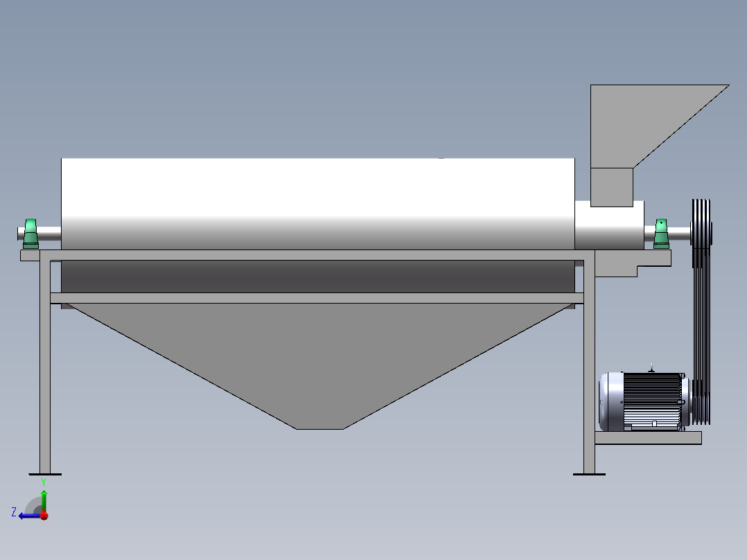 番茄打浆机设计（含SW三维+二维CAD+说明书动画仿真）右视图