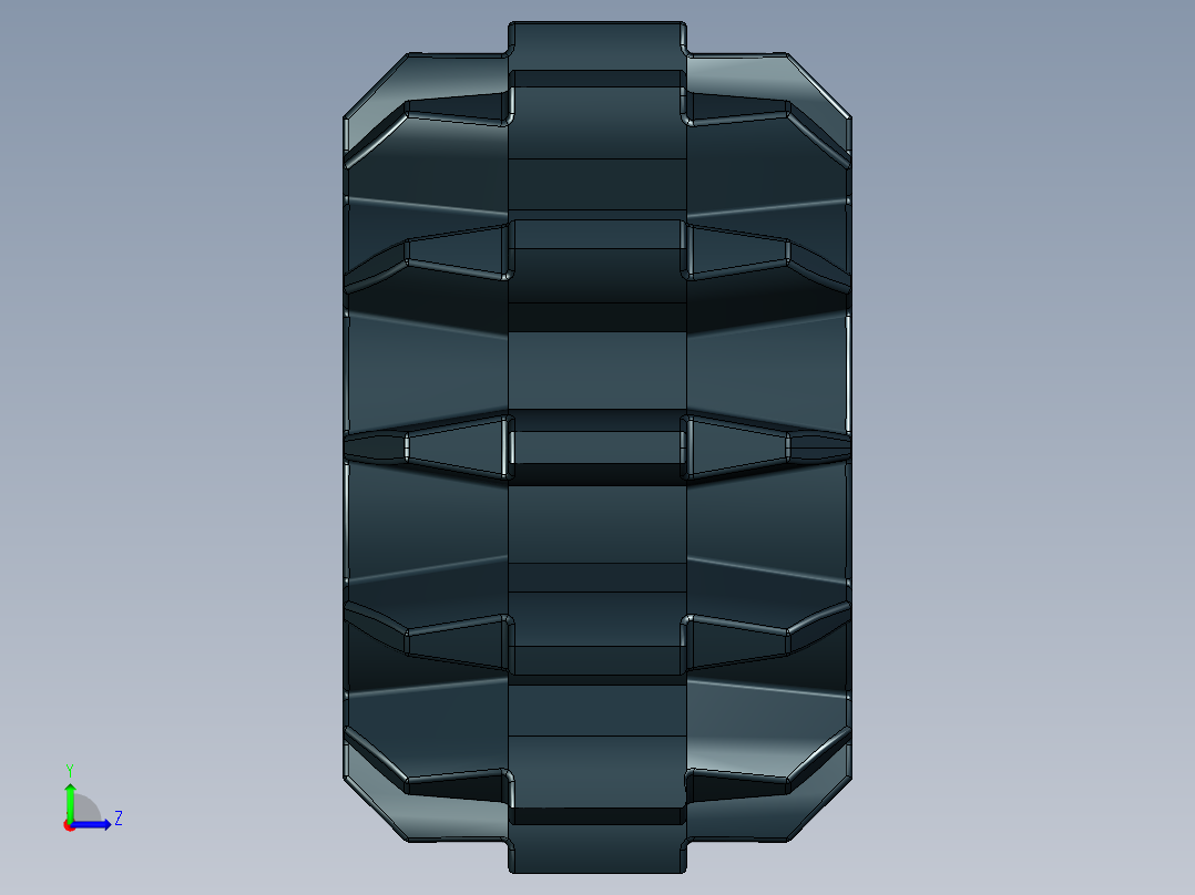 32270 - 4177431 - Black Technic Gear 12 Tooth Double Bevel.STEP左视图