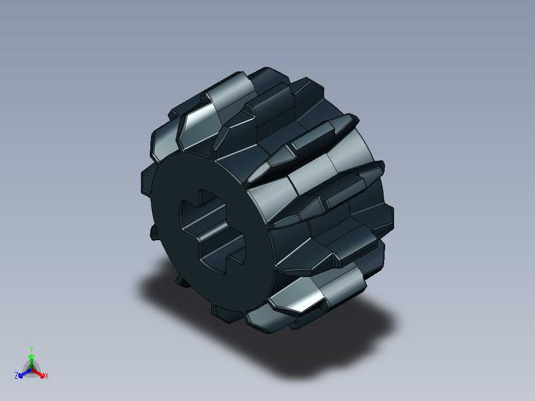 32270 - 4177431 - Black Technic Gear 12 Tooth Double Bevel.STEP正等轴测图