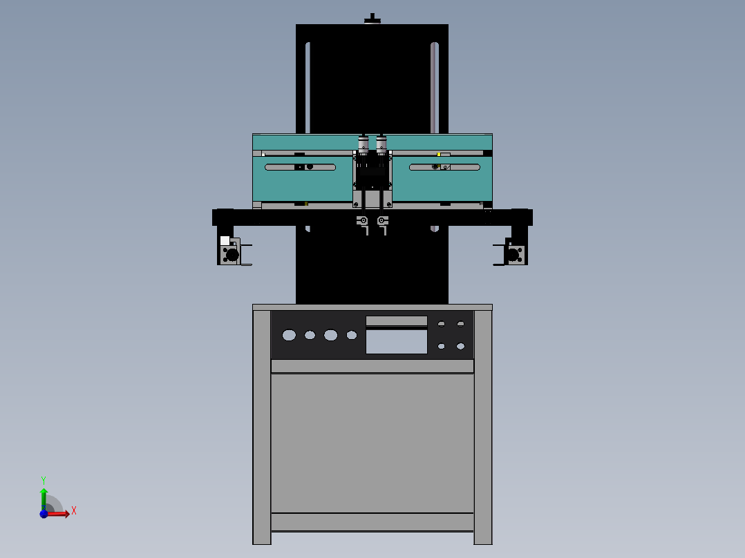 移印机 3D模型前视图