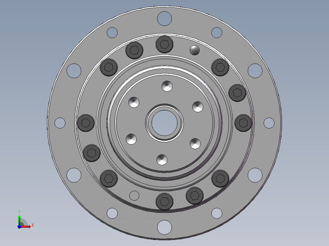 谐波减速器SolidWorks模型前视图