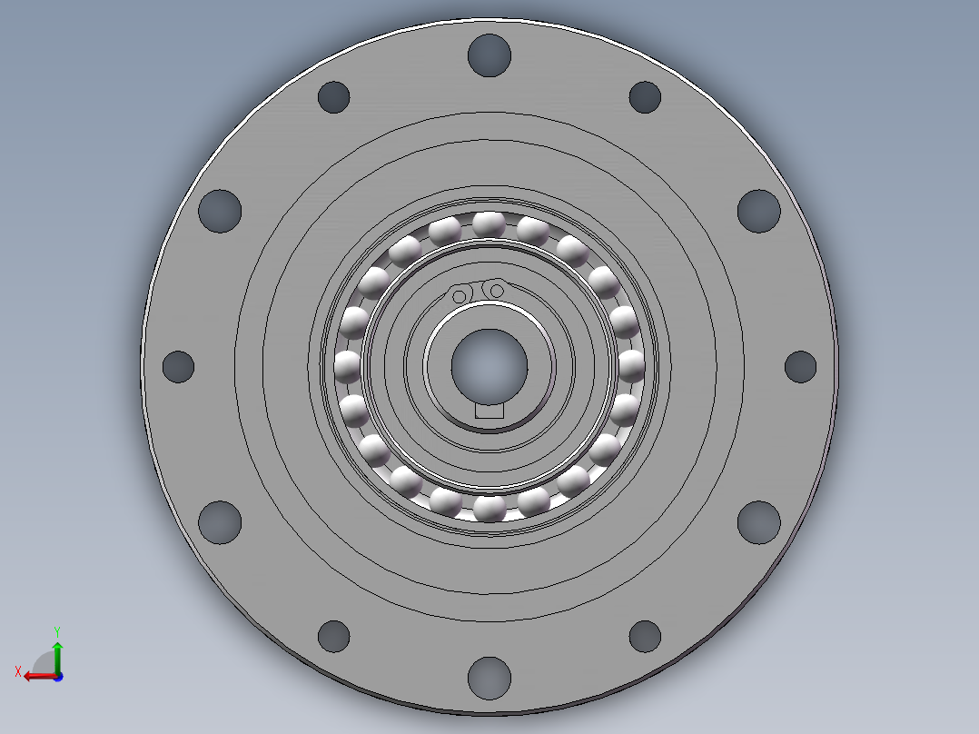 谐波减速器SolidWorks模型后视图