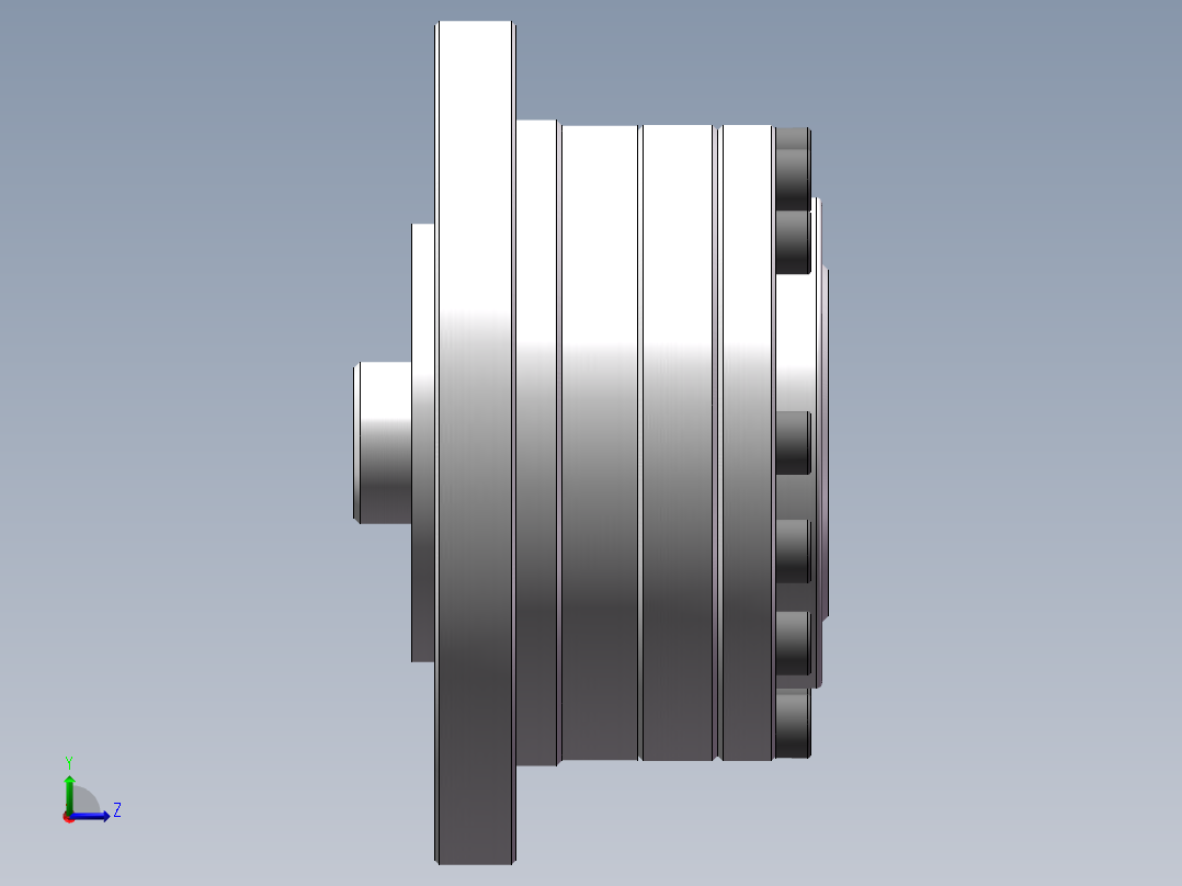 谐波减速器SolidWorks模型左视图