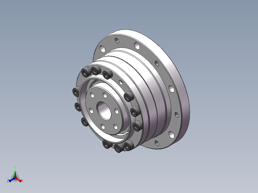 谐波减速器SolidWorks模型正等轴测图