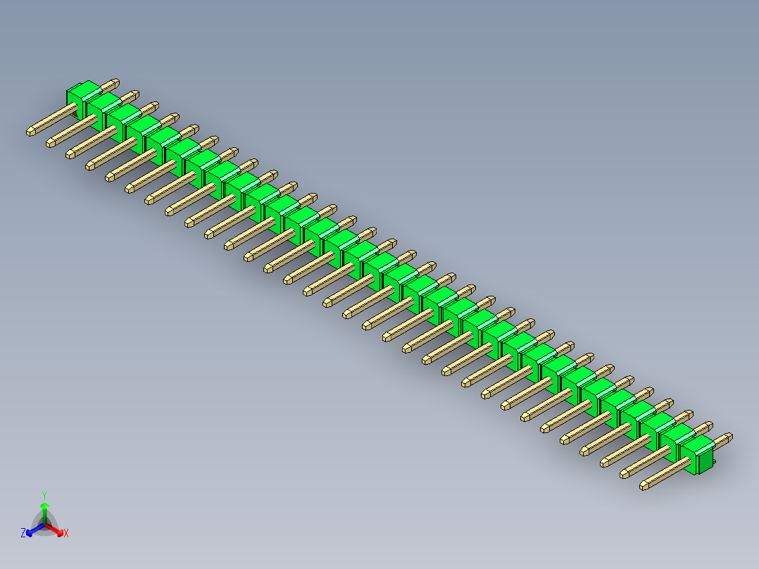 彩色公头100mil（2.54mm）系列-DS1021_green_1x32p_100mil_Type1_rev1.0