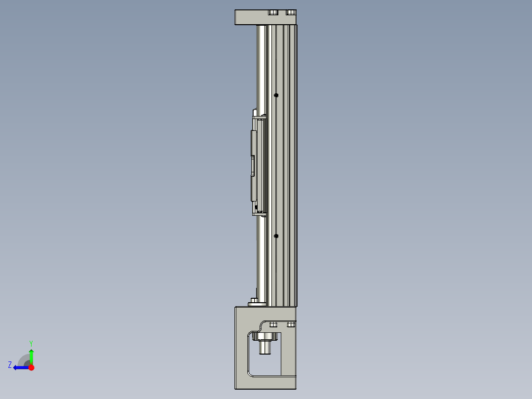 直线模组LHK60C-200A1-F0设计图纸右视图