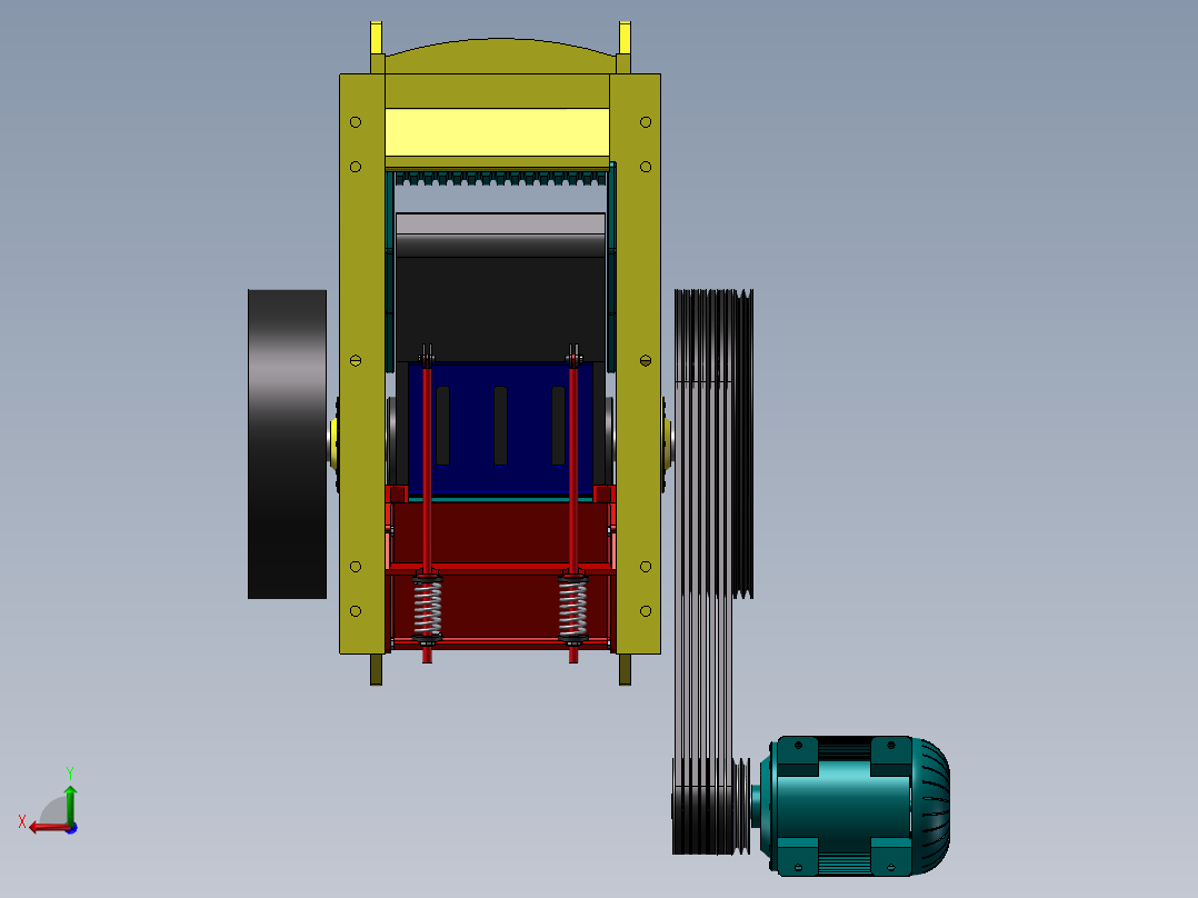 颚式破碎机传动系统后视图