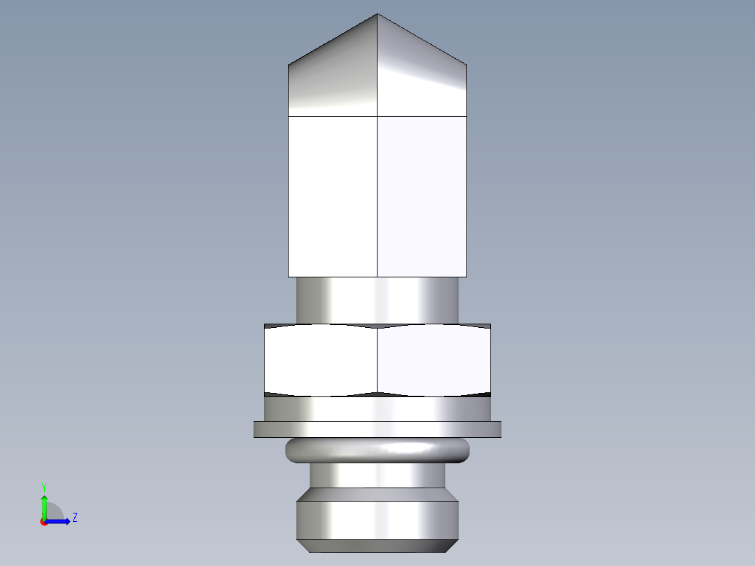 卡套式工业通用硬管接头EO_Adjustable_Locknut_elbow_WEE04LLM10X1ORCF左视图