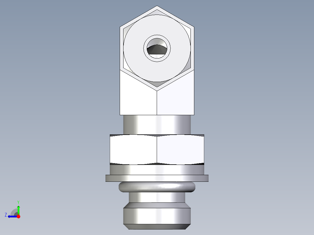 卡套式工业通用硬管接头EO_Adjustable_Locknut_elbow_WEE04LLM10X1ORCF右视图