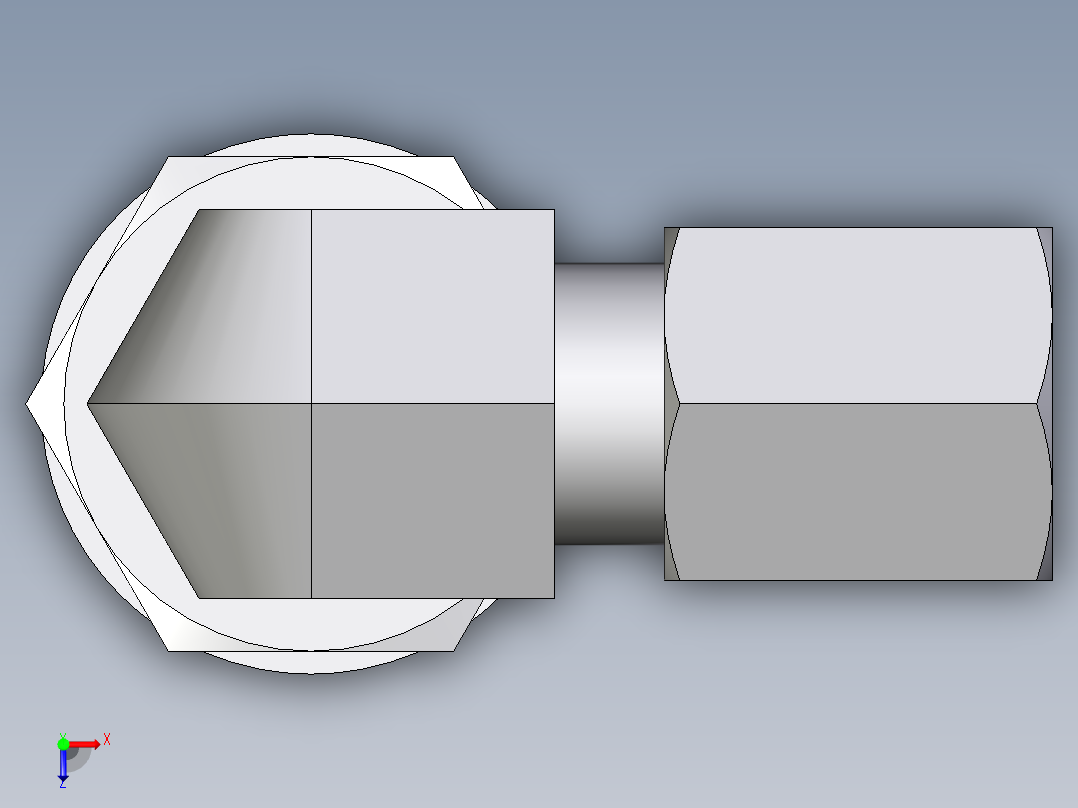卡套式工业通用硬管接头EO_Adjustable_Locknut_elbow_WEE04LLM10X1ORCF俯视图