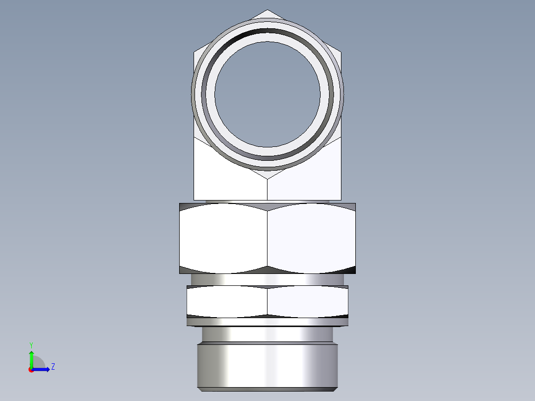 卡套式工业通用硬管接头EO_Assembled_adjustable_standpipe_branch_tee_EVT42LROMD71左视图