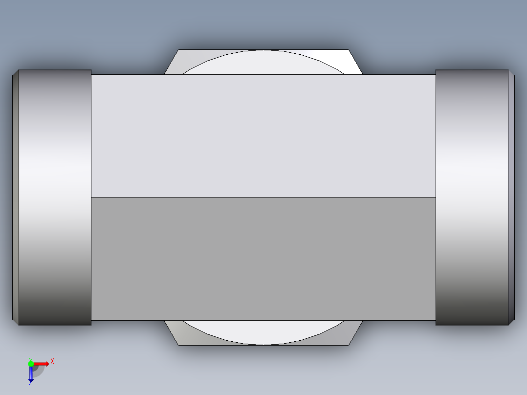 卡套式工业通用硬管接头EO_Assembled_adjustable_standpipe_branch_tee_EVT42LROMD71俯视图