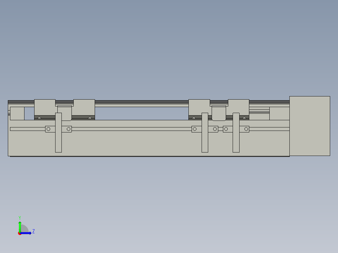 直线模组LHA6-S150-L-100W(16丝杆)设计图纸左视图