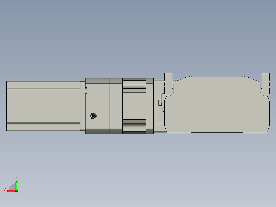 直线模组LHB17-L40-S400-L(B)设计图纸后视图