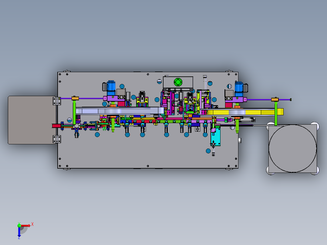 RJ45 180度直立式装固定片与贴麦拉自动机sw18俯视图