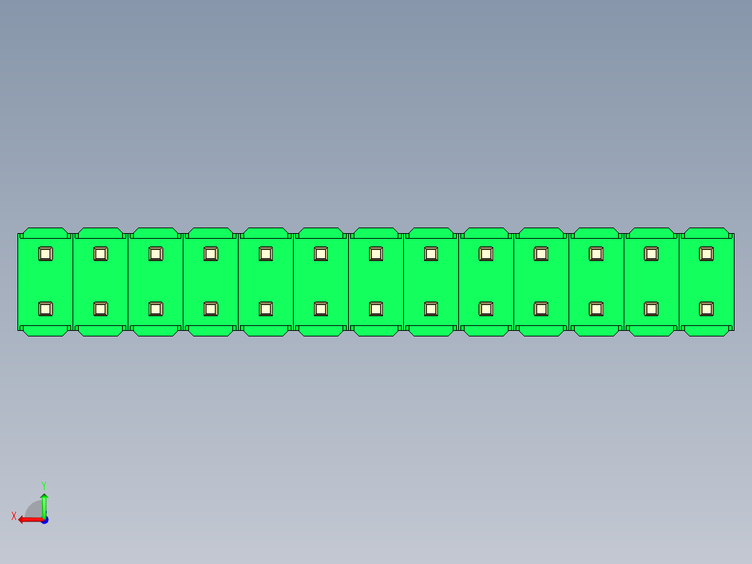彩色公头100mil（2.54mm）系列-DS1021_green_2x13p_100mil_Type43_rev1.0后视图
