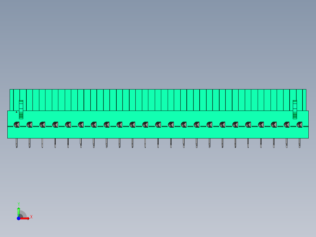 DEGSON 2EDG 系列 5.0mm 可插拔接线端子组-2EDGB-5.0-23P-14-00AH前视图