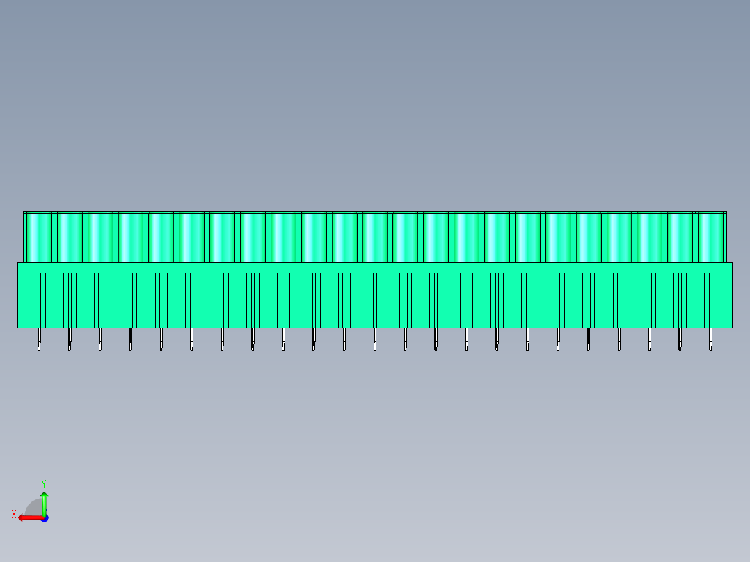 DEGSON 2EDG 系列 5.0mm 可插拔接线端子组-2EDGB-5.0-23P-14-00AH后视图