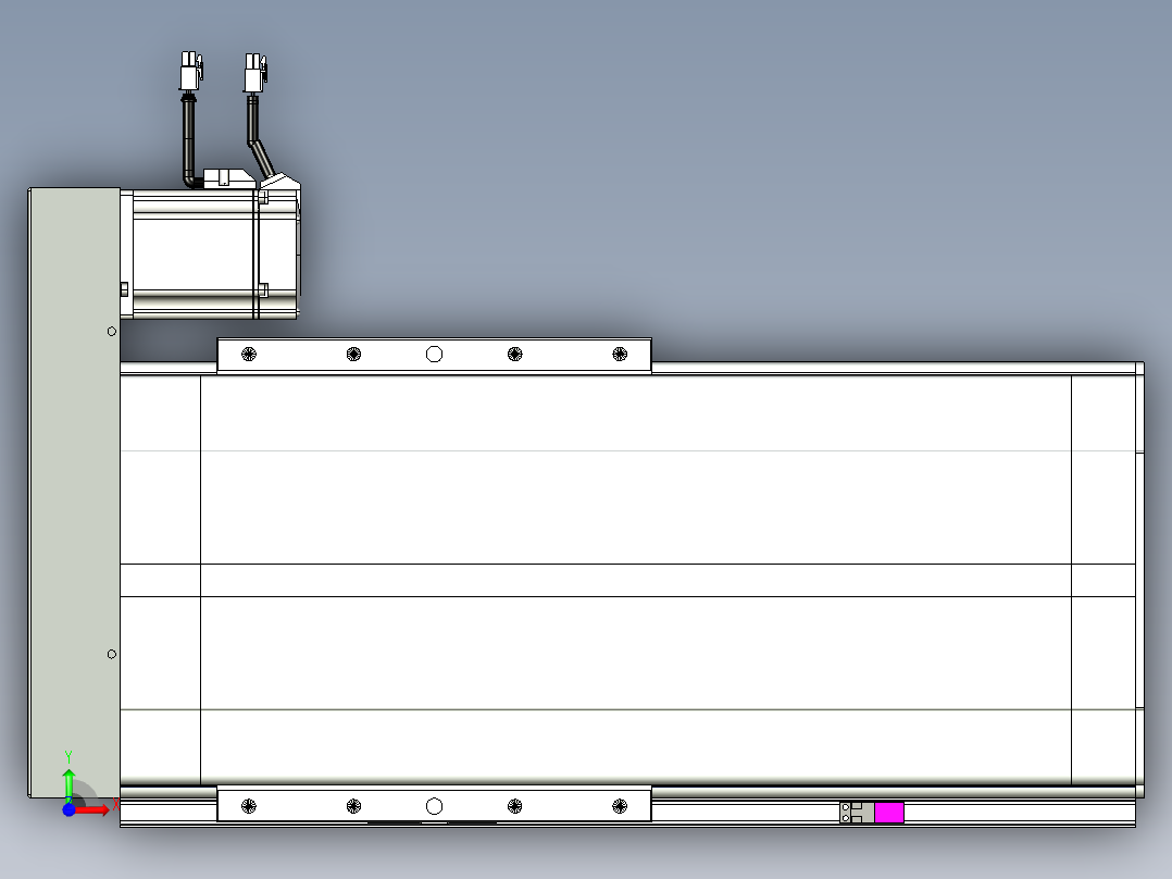 VF丝杆传动-一般环境VF27-Lxx-C-S250-BR-ZP75-D3前视图