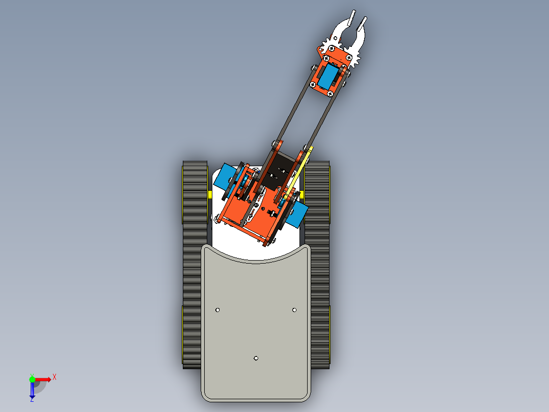 履带多功能机械臂小车50俯视图