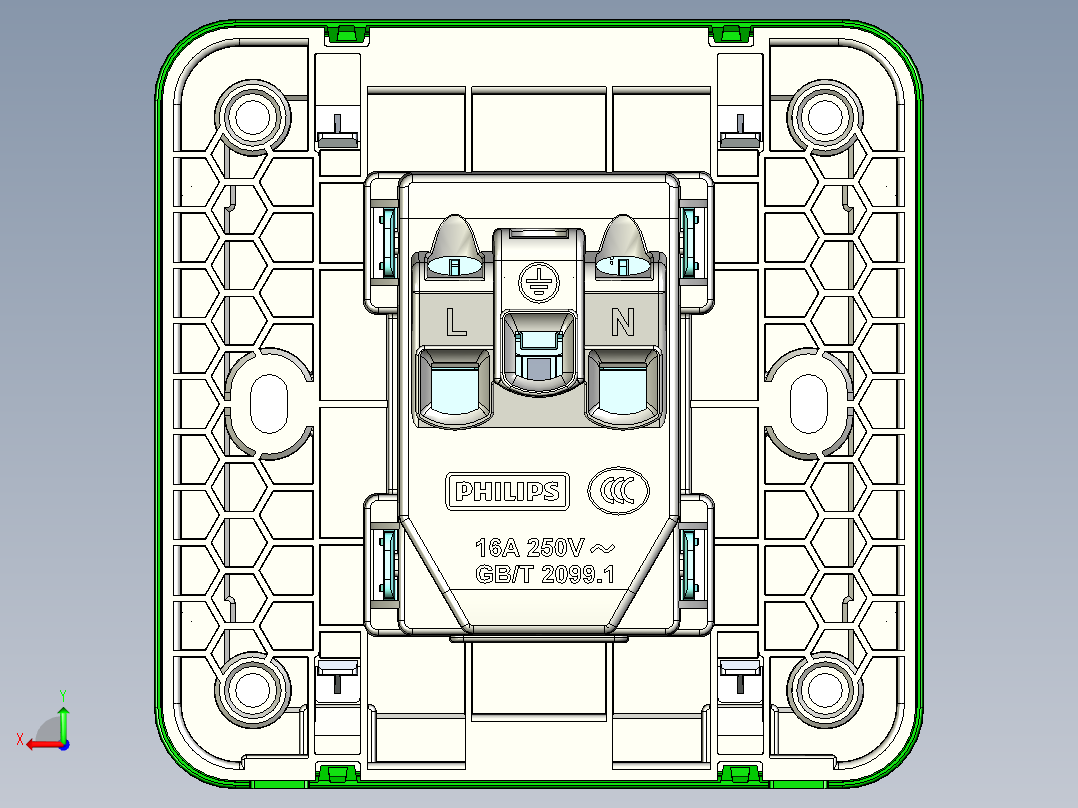 飞利浦-三孔插座 STP后视图