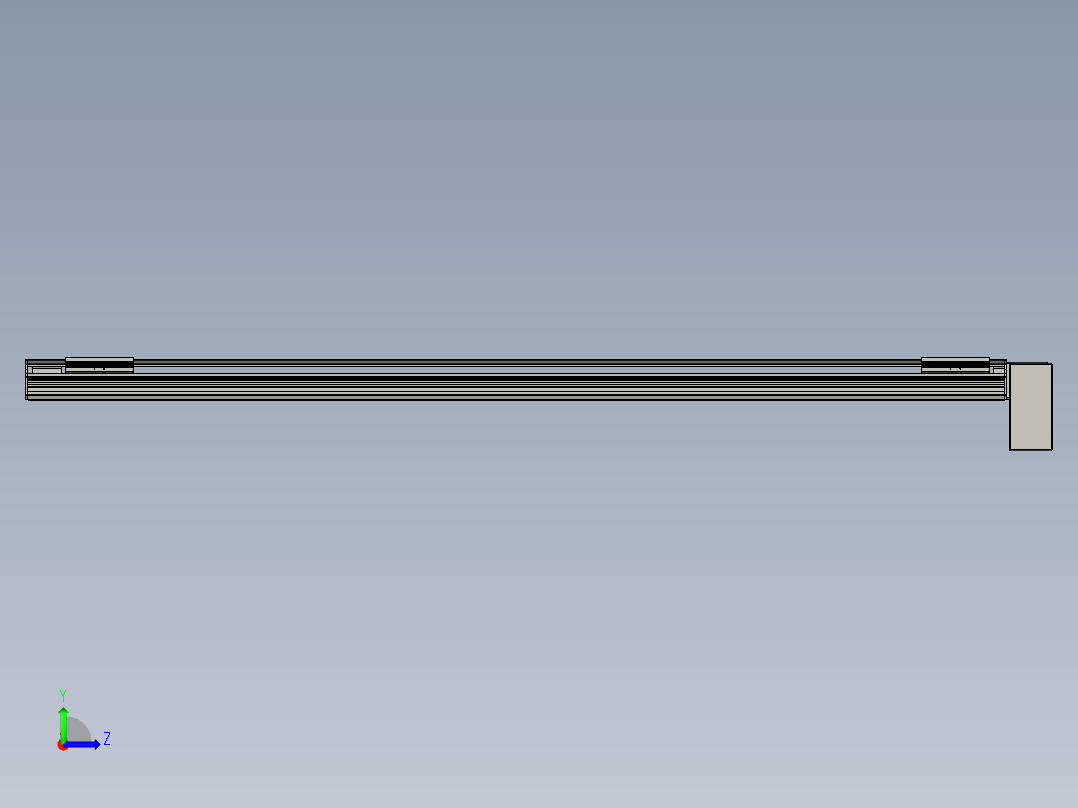 直线模组LHB17-L40-S1900-LD设计图纸左视图