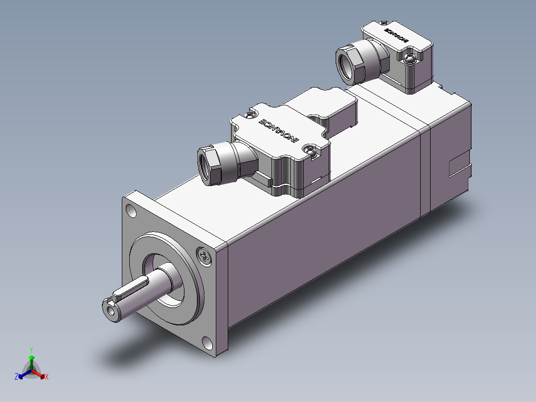 汇川伺服电机-MS1H1-10B30CB-(A)332Z（100W绝对值低惯量带抱闸）正等轴测图