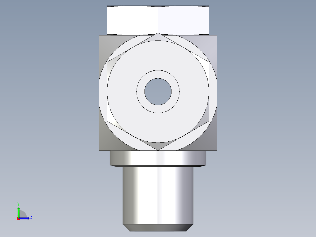 卡套式工业通用硬管接头EO_High_pressure_banjo_tee_TH08SR71左视图