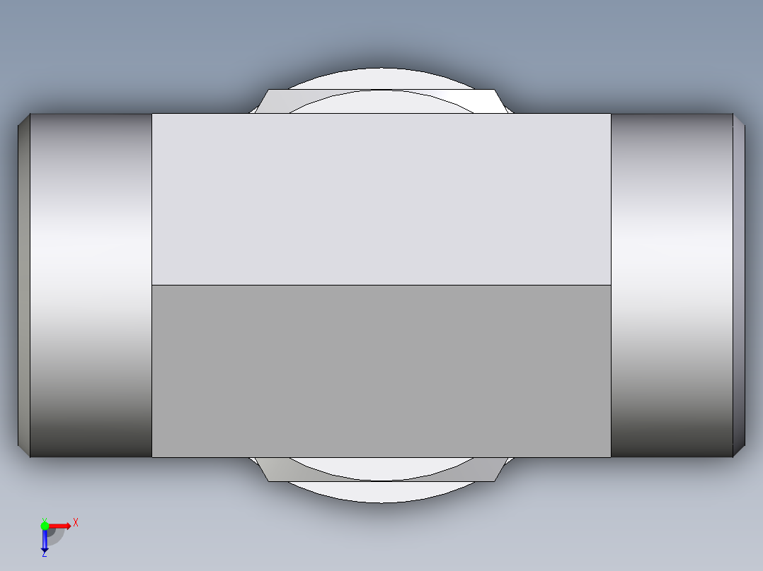 卡套式工业通用硬管接头EO_Adjustable_locknut_branch_tee_TEE28LROMDCF俯视图
