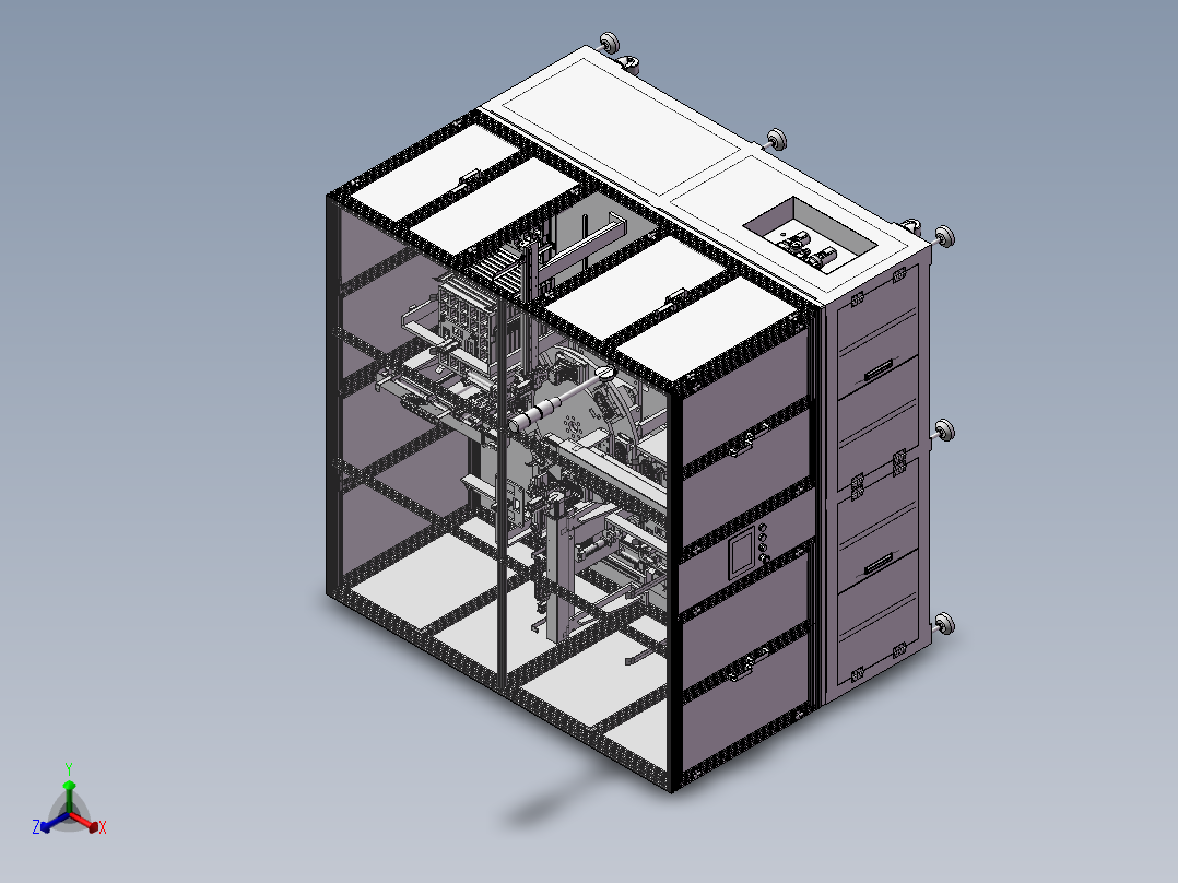 自动化鼠标组装机3D模型正等轴测图