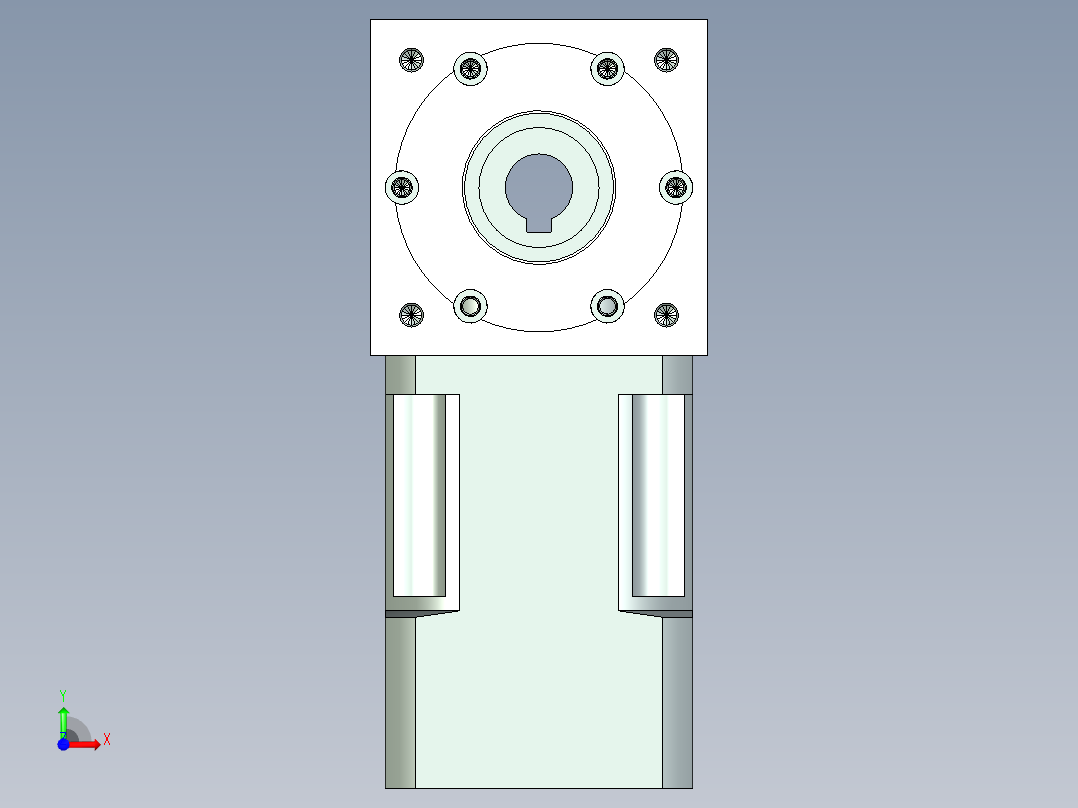 换向器PW70双孔 PLX60-L1 14-50-70-M4.stp前视图