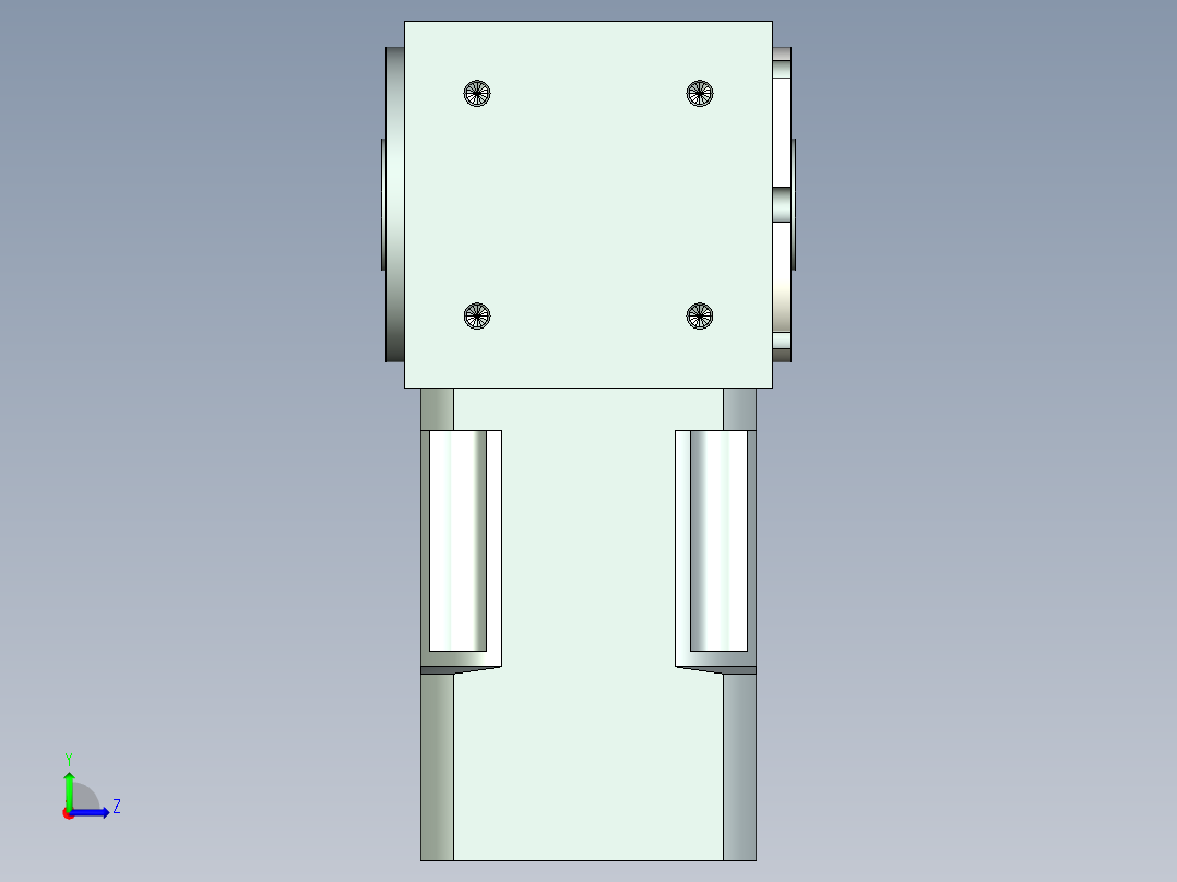 换向器PW70双孔 PLX60-L1 14-50-70-M4.stp左视图