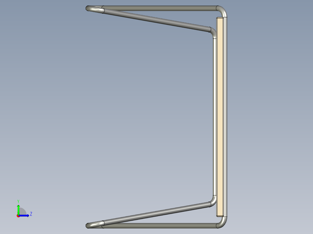 实心边的简易书桌左视图