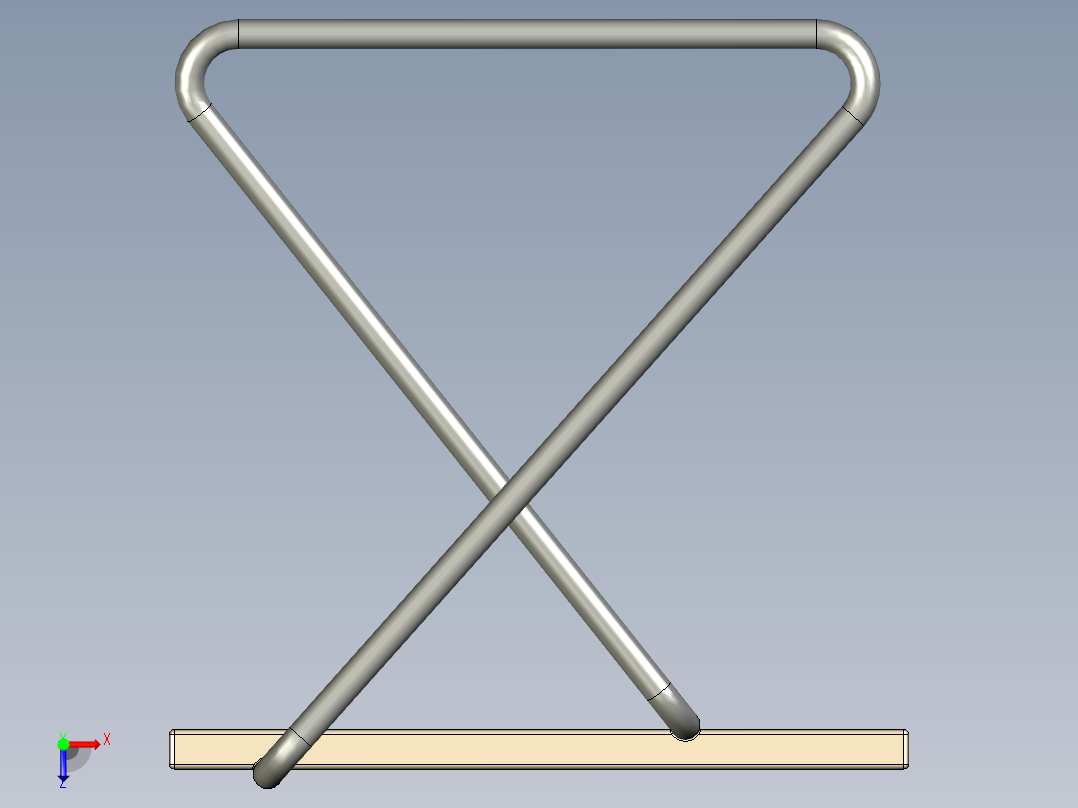 实心边的简易书桌俯视图