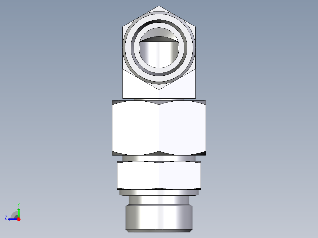 卡套式工业通用硬管接头EO_Assembled_adjustable_standpipe_elbow_EVW25SMOMD71右视图