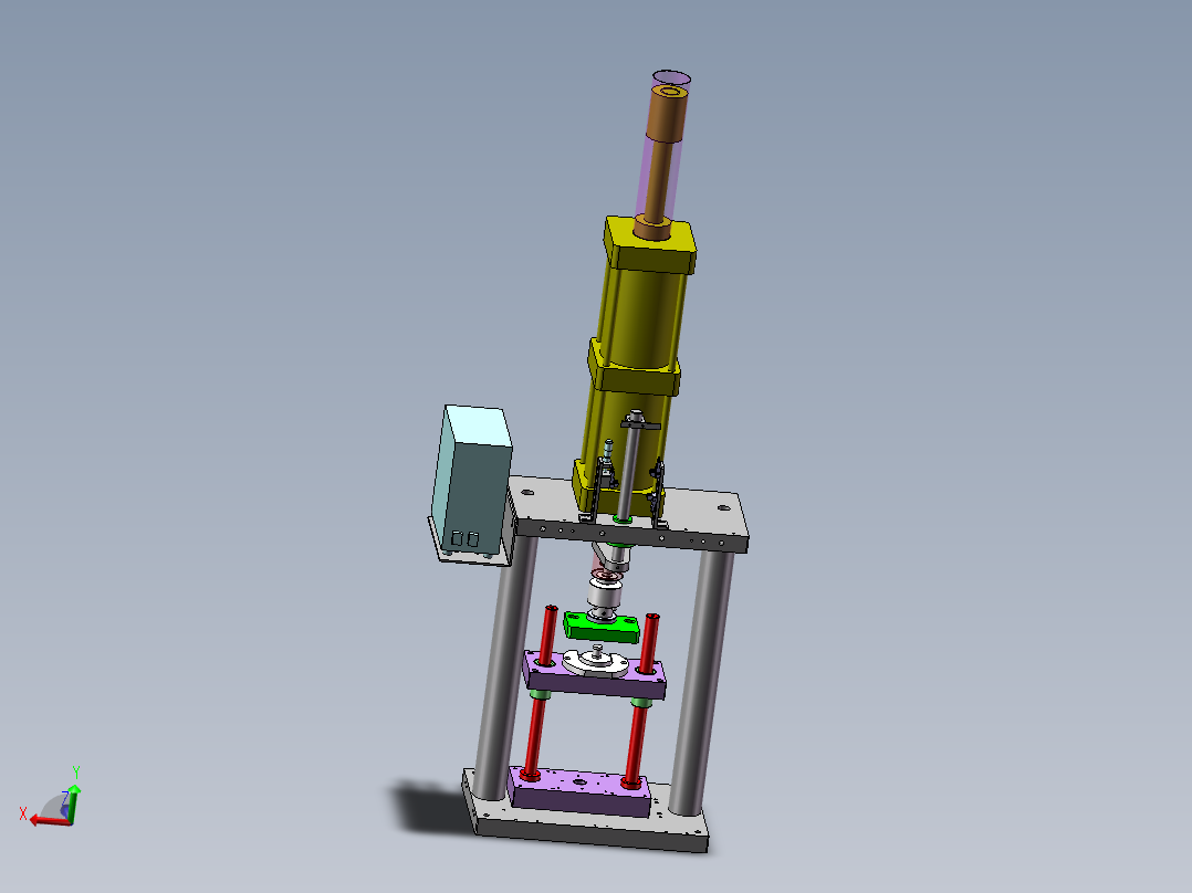 1吨桌面式气动冲床（sw22可编辑+工程图）