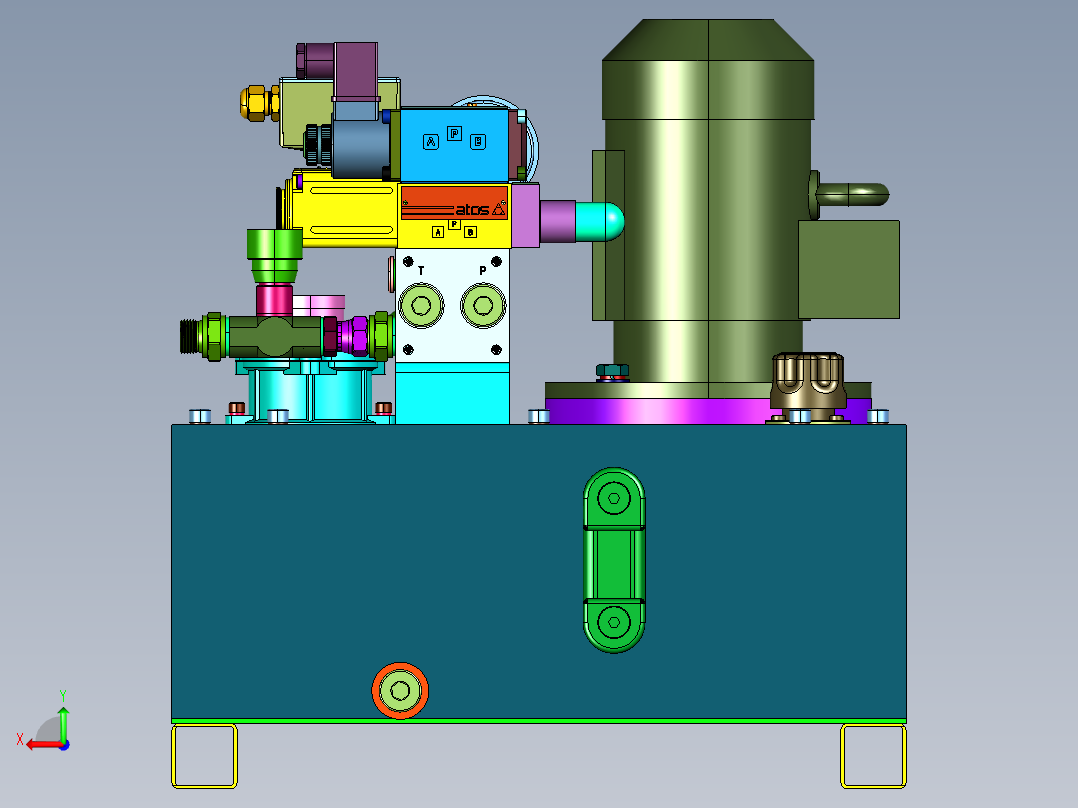 印刷机械设备多路润滑液压系统后视图