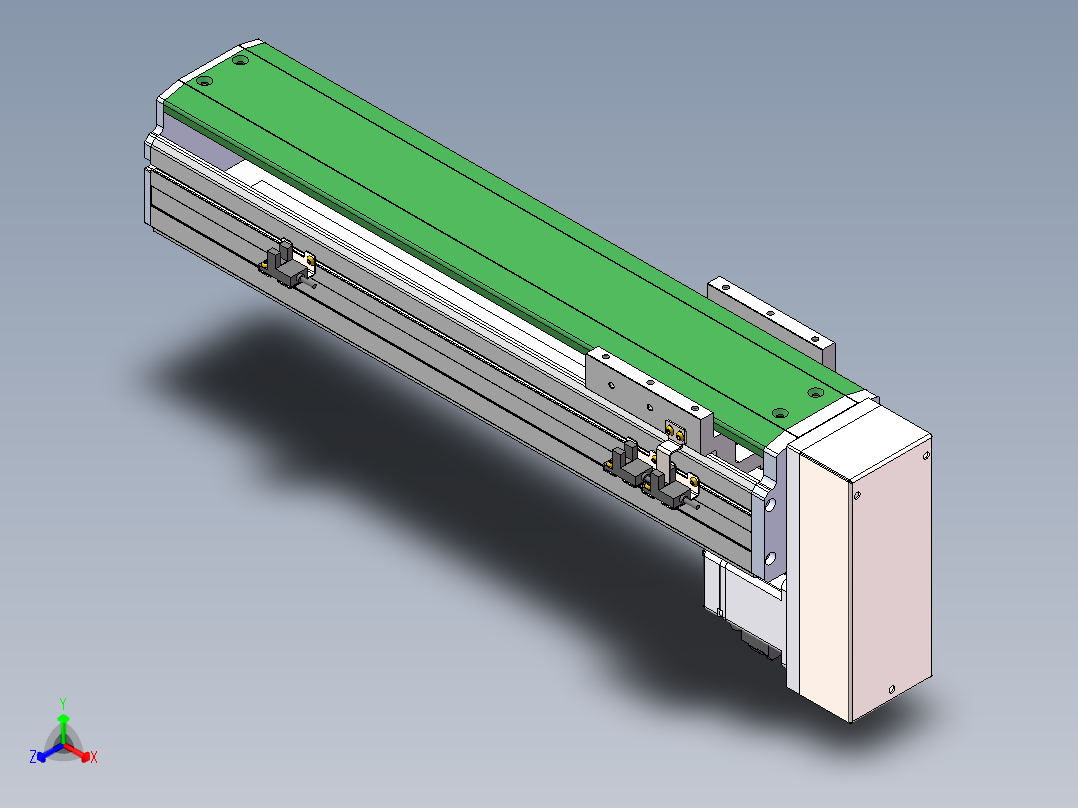 MTH丝杆半封闭模组MT100BS-BM-200W正等轴测图