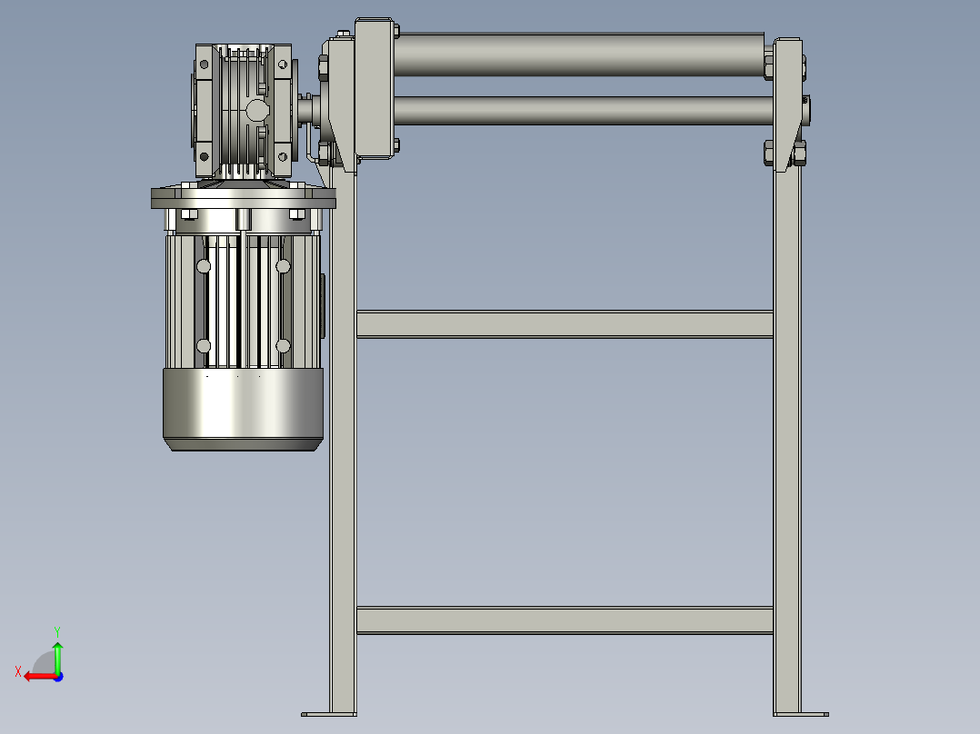 链驱动滚筒输送机-2-stp后视图