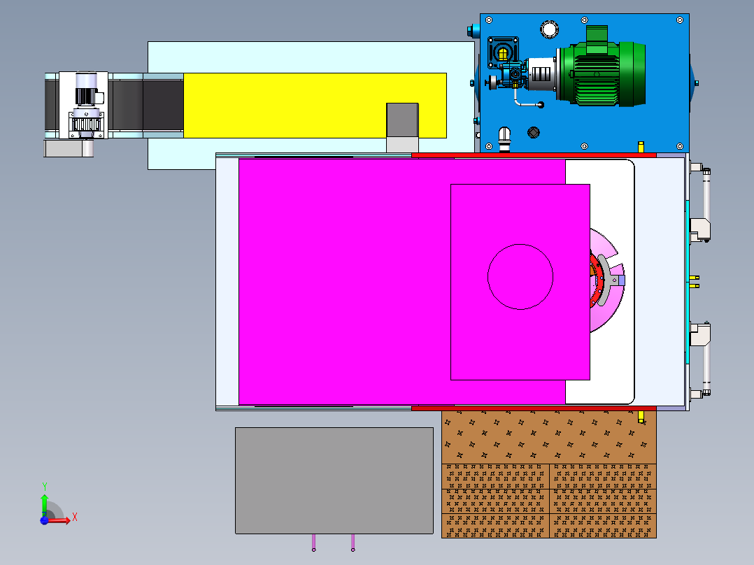 完整盘齿插齿机模型设计资料前视图